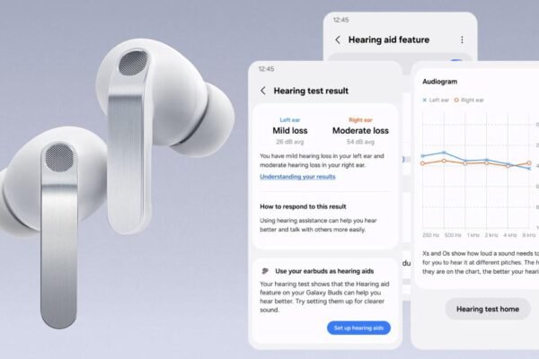 AI-powered wireless earbuds providing smart hearing assistance in 2026
