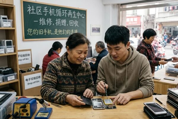 Circular economy for mobile phones in China featuring phone recycling and sustainable technology