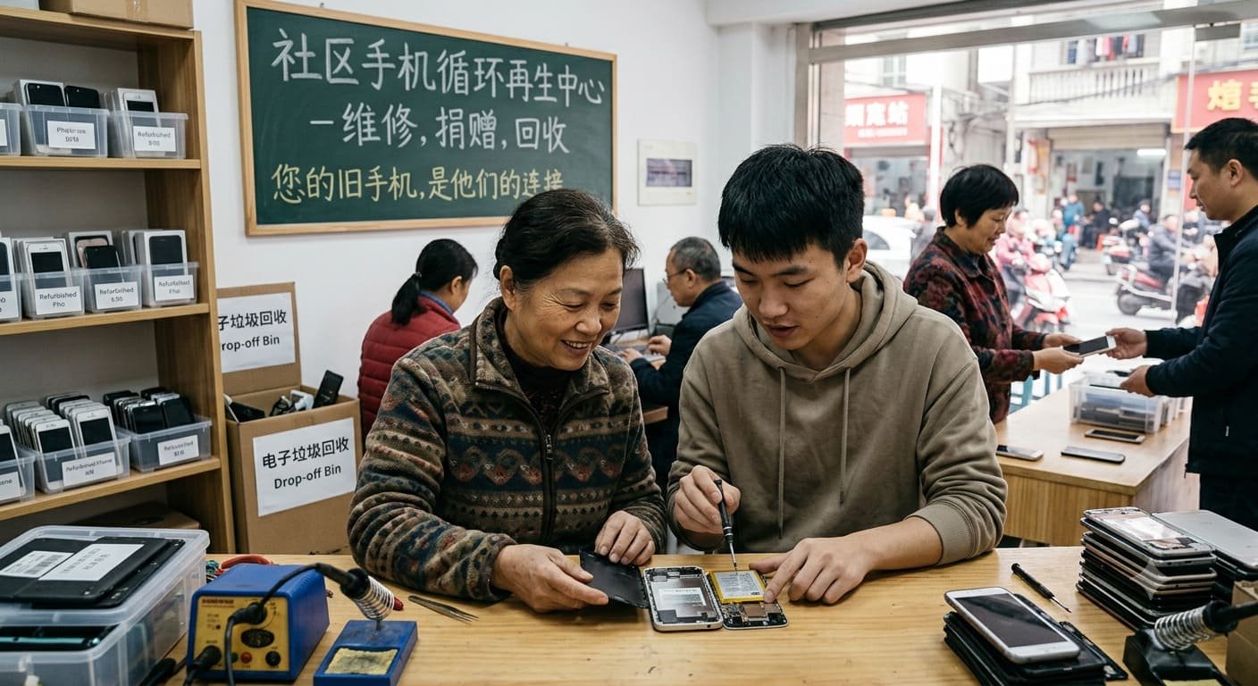 Circular economy for mobile phones in China featuring phone recycling and sustainable technology